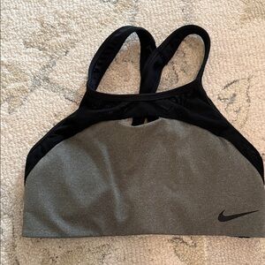 Nike Women's Black and Gray Sports Bra